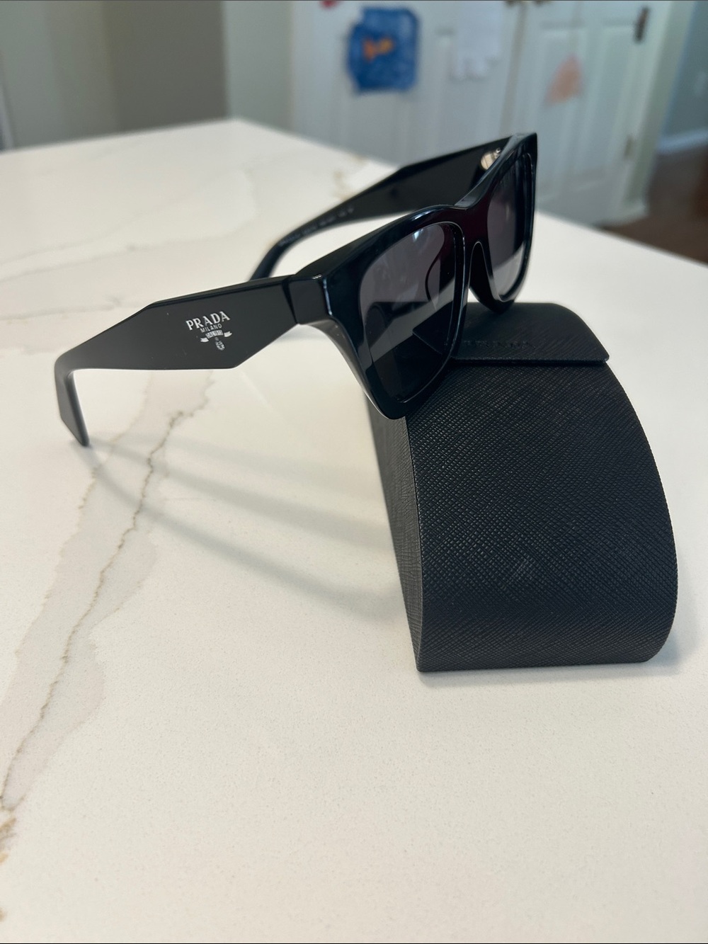 Prada Glossy Black Square Sunglasses